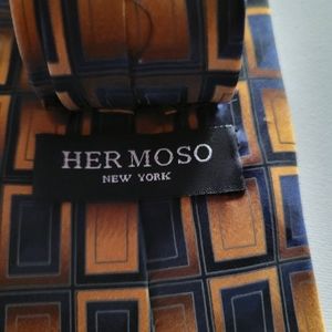 Hermoso New York Silk Tie Gold / Blue/ Rust